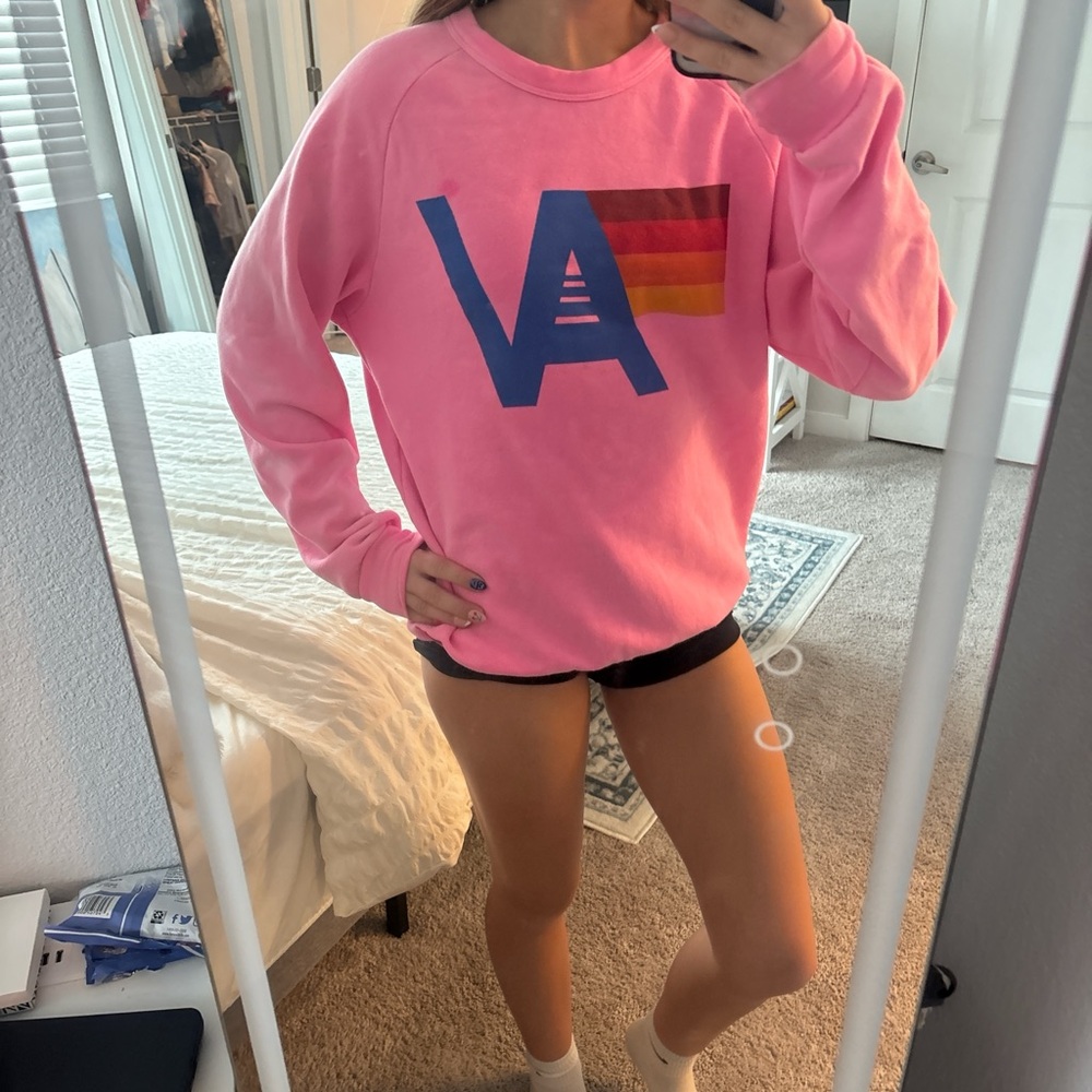 Aviator Nation Pink and Blue Graphic Sweatshirt